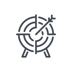 Poster - Archery line icon. Target vector outline sign.