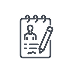 Fototapete - Signing a Contract line icon. Writing to Notebook vector outline sign.