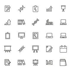 Canvas Print - Set of career related vector line icons.