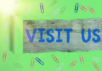 Poster - Word writing text Visit Us. Business photo showcasing Invitation Watch A web page Link to Homepage Blog Internet