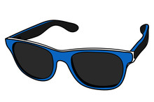 Blue Sunglasses Isolated On White Background