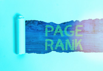 Poster - Handwriting text Page Rank. Conceptual photo a value assigned to a web page as a measure of its popularity