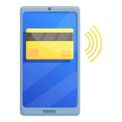 Poster - Wireless payment bank card icon. Cartoon of wireless payment bank card vector icon for web design isolated on white background