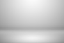 Abstract Empty White And Gray Gradient Soft Light Background Of Studio Room For Art Work Design.
