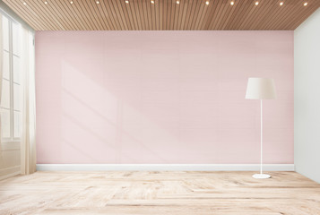 Wall Mural - Standing lamp in a pink room