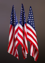 Poster - Three USA flags