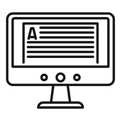 Poster - Online computer lesson icon. Outline online computer lesson vector icon for web design isolated on white background