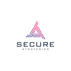 logo design modern technology analysis with digital security