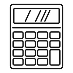 Poster - Lesson calculator icon. Outline lesson calculator vector icon for web design isolated on white background
