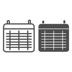 Poster - Calendar line and solid icon. Sport calendar illustration isolated on white. Calendar organizer Symbol outline style design, designed for web and app. Eps 10.