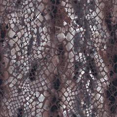 Snake Seamless Pattern. Watercolor Background.