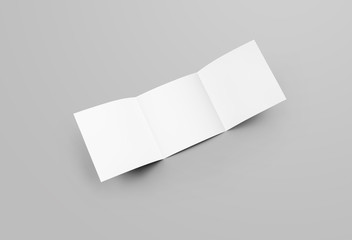 Aufkleber - Template for square business brochure, open blank tri-fold, inside view, for presentation design.