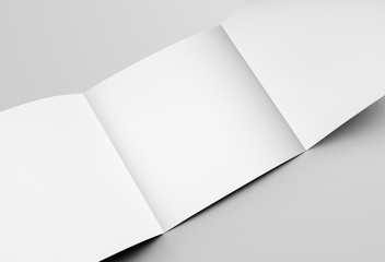 Leinwandbilder - Trifold square page template, standard size open business brochure, for design presentation.