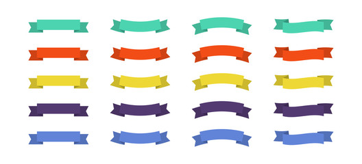 ribbons flat set icon for concept design. vector