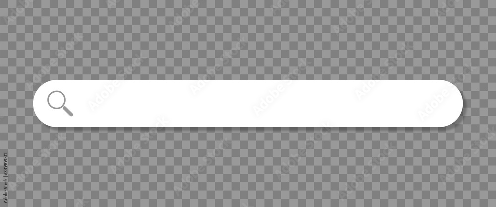 Search browser bar, magnifier button on a transparent background. Vector - obrazy, fototapety, plakaty 