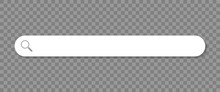 Search Browser Bar, Magnifier Button On A Transparent Background. Vector