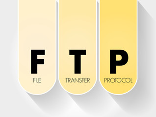 Poster - ftp - file transfer protocol acronym, technology concept background