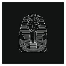 Funerary Mask, From Emperor Tutankhamun Of Egypt. Illustration For Web And Mobile Design.