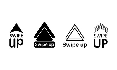 Poster - Swipe up, arrow up icon modern button for web or appstore design black symbol isolated on white background. Vector EPS 10.