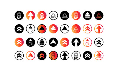 Poster - Swipe up icon, arrow up. Button in social media instagram concept. Vector on isolated white background. EPS 10.