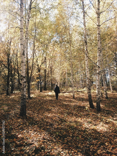 Rear View Of Man Walking In Forest © сергей петков/EyeEm