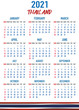 © Oleksandr - Thailand Calendar with flag. Month, day, week. Simply flat design. Vector illustration background for desktop, business, reminder, planner
