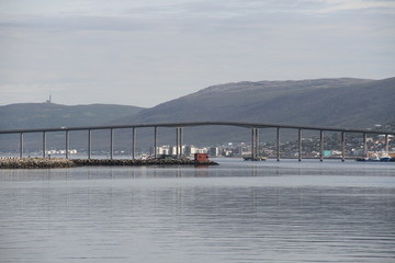 Wall Mural - tromso tromsø  water travel tourism sea coast nature port blue landscape sky harbor architecture europe boatship mountain summer bay view city beautifull and mark mediterranean vacation town