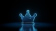 © Destrosvet - 3d rendering wireframe neon glowing symbol of crown on black background with reflection