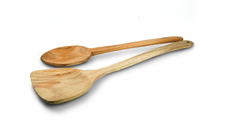 Wall Mural - A wooden ladle is a kitchenware bigger than a spoon. At the end there is a handle. Used as a tool for loading and unloading.