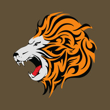  Lion Attack Mascot Design Vector