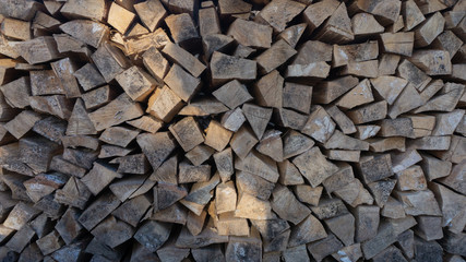 Wall Mural - birch wood in the woodpile. texture