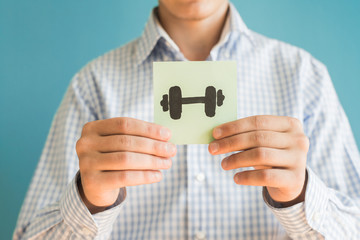 Picture icon dumbbell in hand