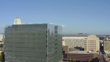 Aerial Video Shot In 4k Of Downtown Los Angeles And City Hall On A Beautiful Sunny Day