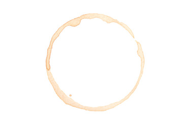 Poster - round trace of spilled coffee isolated on white