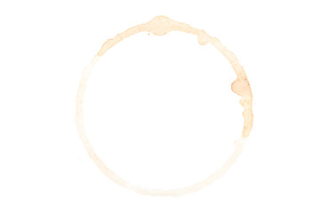 Poster - spilled coffee. trace from the cup. isolated on white