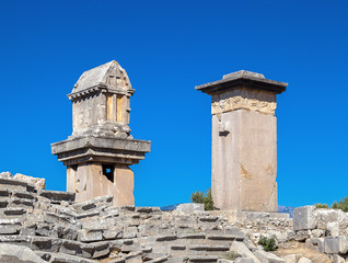 Xanthos ancient city symbolic sarcophagus, Antalya, Turkey.