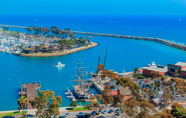 Wall Mural - California coast shoreline at Dana Point Harbor, CA (P)