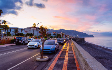 Sticker - Road with cars at beach Santa Teresa di Riva Silicy reflex