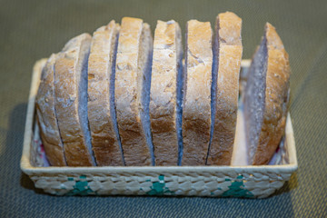 Homemade freshly baked hot bread with a delicious crisp