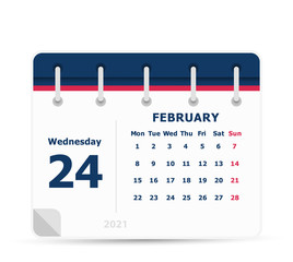 Wall Mural - February 24 - Calendar Icon - 2021