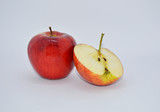 Fototapeta  - 
red, ripe apples on a white background. apples are a source of vitamins and iron during quarantine and self-isolation