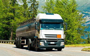 Sticker - Truck on road at Visp Valais canton Switzerland reflex