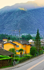 Poster - Road in Aurigeno in Ticino Switzerland reflex