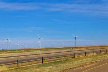 Wind generators at electric farm on Texas