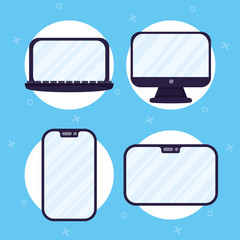 Sticker - set of electronics devices icons