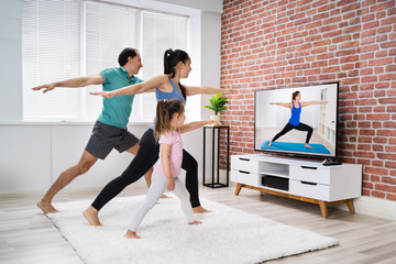 home online stretching yoga fitness exercise