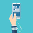 © madedee - Fake news online - Using Phone to send or read fake news