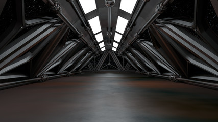 Wall Mural - Space environment, ready for comp of your characters.3D rendering	