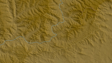 Qacha's Nek, Lesotho - outlined. Physical