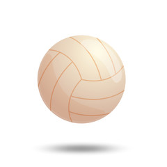 White volleyball ball isolated on white background. Vector illustration